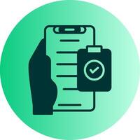 Check List Dual Tone Gradient Circle Icon vector