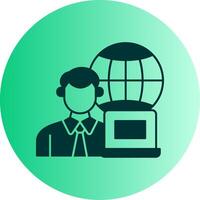 Remotely Working Dual Tone Gradient Circle Icon vector