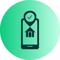 Gps Tracker Dual Tone Gradient Circle Icon vector