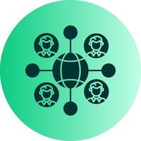 Remote Job Dual Tone Gradient Circle Icon vector
