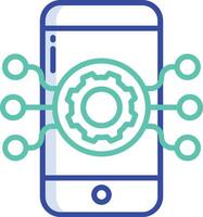 Phone outline color illustration vector