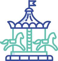 Bumper Car outline color illustration vector