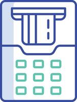 ATM machine outline color illustration vector