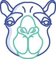 Camel face outline color illustration vector