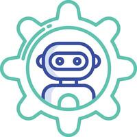 Settings robot outline color illustration vector