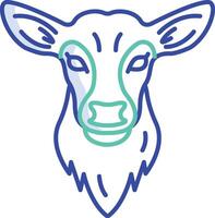 Fawn face outline color illustration vector