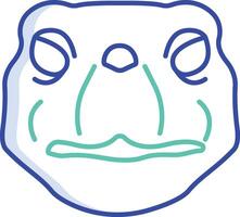 Turtle face outline color illustration vector