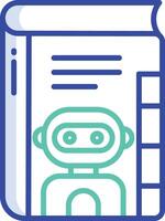 Ai Learning book outline color illustration vector