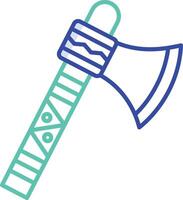 Axe outline color illustration vector