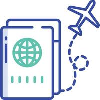 Passport outline color illustration vector
