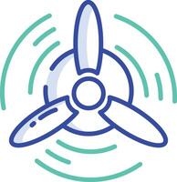 Propeller outline color illustration vector