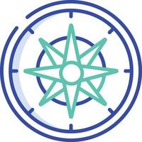 Compass outline color illustration vector