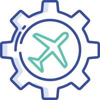 flight service outline color illustration vector