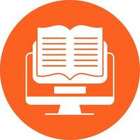 E Learning Glyph Multi Circle Icon vector