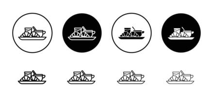 Breakfast icon set collection. Breakfast Outline flat Icon. vector