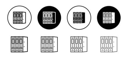 Binder icon set collection. Binder Outline flat Icon. vector