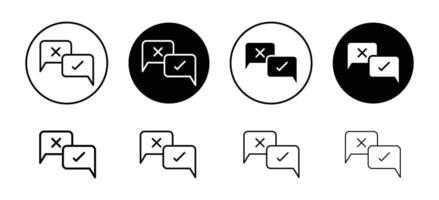Check false or true icon set collection for web vector