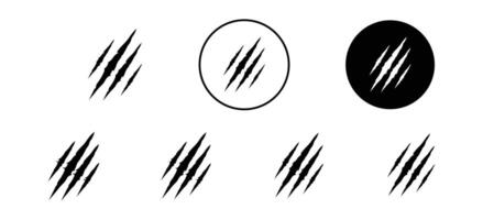 Claws scratches icon set collection. Claws scratches Outline flat Icon. vector