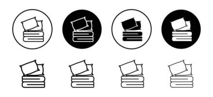 Bedding icon set collection. Bedding Outline flat Icon. vector
