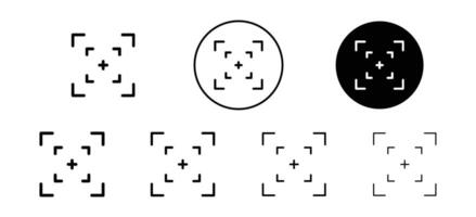 Camera focus frame icon set collection. Camera focus frame Outline flat Icon. vector