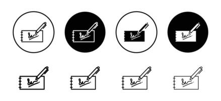 Autograph icon set collection for web vector