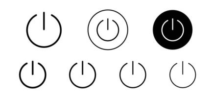 Button on off icon set collection. Button on off Outline flat Icon. vector