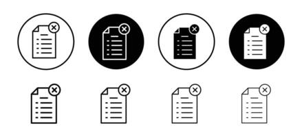 Cancel file icon set collection for web vector