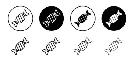 Candy icon set collection. Candy Outline flat Icon. vector