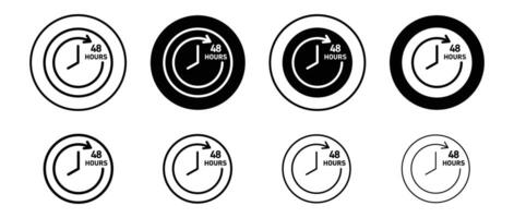 48 Hr icon set collection for web vector