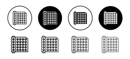 Bubble wrap icon set collection. Bubble wrap Outline flat Icon. vector