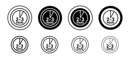 2 to 3 Minutes preparation icon vector