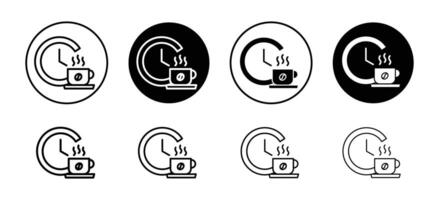 Coffee time icon set collection. Coffee time Outline flat Icon. vector