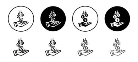 Contribution icon set collection. Contribution Outline flat Icon. vector