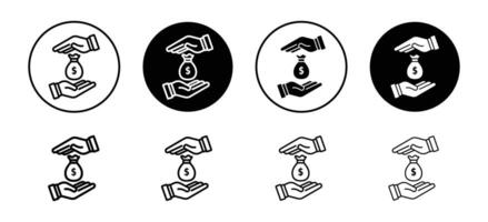 Compensation icon set collection. Compensation Outline flat Icon. vector