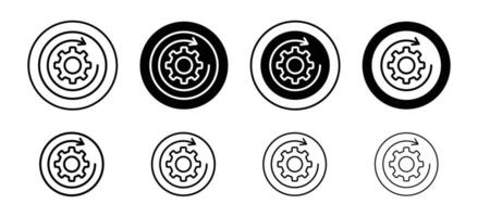 Continuous changes icon set collection. Continuous changes Outline flat Icon. vector
