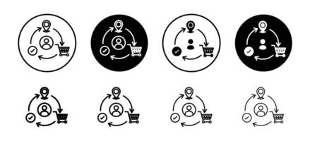 Customer journey icon set collection. Customer journey Outline flat Icon. vector