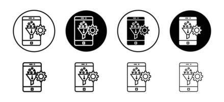 Content curation icon set collection. Content curation Outline flat Icon. vector