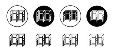 Cubicle icon set collection. Cubicle Outline flat Icon. vector