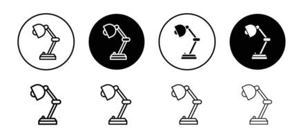 Desk lamp icon set collection. Desk lamp Outline flat Icon. vector