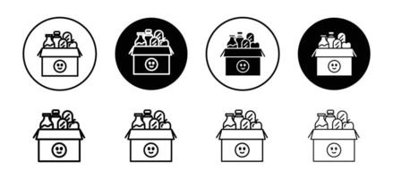 Donation box icon set collection. Donation box Outline flat Icon. vector