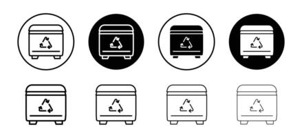 Dumpster icon set collection. Dumpster Outline flat Icon. vector