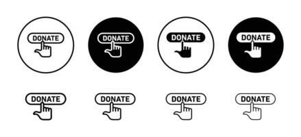 Donate button icon set collection for web vector