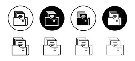 Document archive icon set collection for web vector