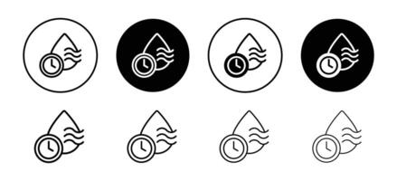 Dry time icon set collection. Dry time Outline flat Icon. vector