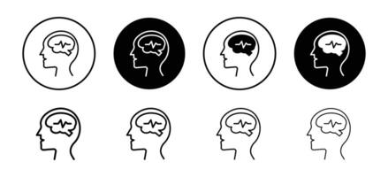 Epilepsy icon set collection. Epilepsy Outline flat Icon. vector