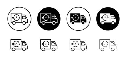 Express delivery icon set collection. Express delivery Outline flat Icon. vector