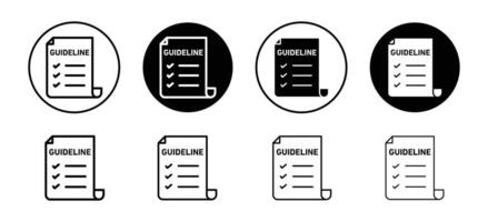 Guidelines icon set collection. Guidelines Outline flat Icon. vector