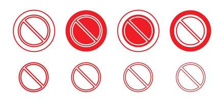 Ignore icon set collection. Ignore Outline flat Icon. vector