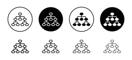 Hierarchical order icon set collection. Hierarchical order Outline flat Icon. vector