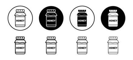 Honey jar icon set collection. Honey jar Outline flat Icon. vector